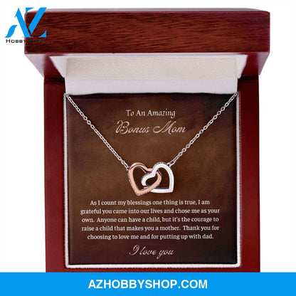 To An Amazing Bonus Mom | Interlocking Hearts | Blessings |