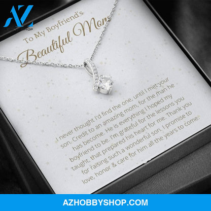 To Boyfriend's Mom White Gold Ribbon Necklace