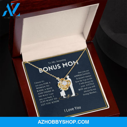 To My Amazing Bonus Mom - You Are Appreciated - Love Knot Necklace