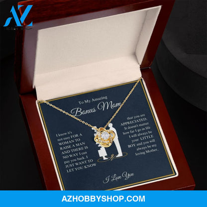 To My Amazing Bonus Mom - You Are Appreciated - Love Knot Necklace