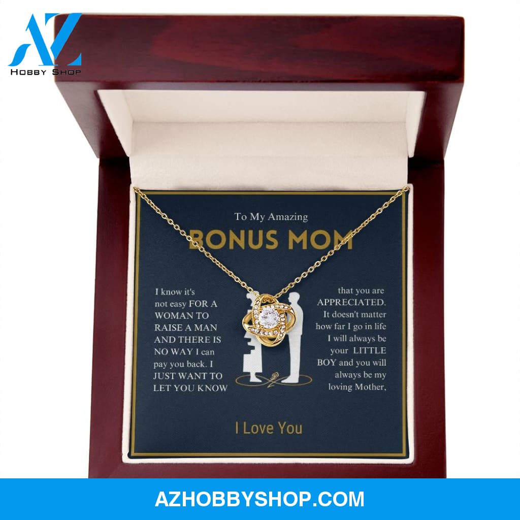 To My Amazing Bonus Mom - You Are Appreciated - Love Knot Necklace