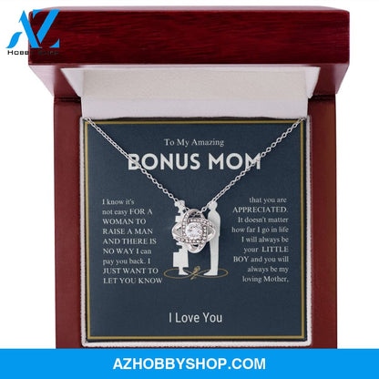 To My Amazing Bonus Mom - You Are Appreciated - Love Knot Necklace