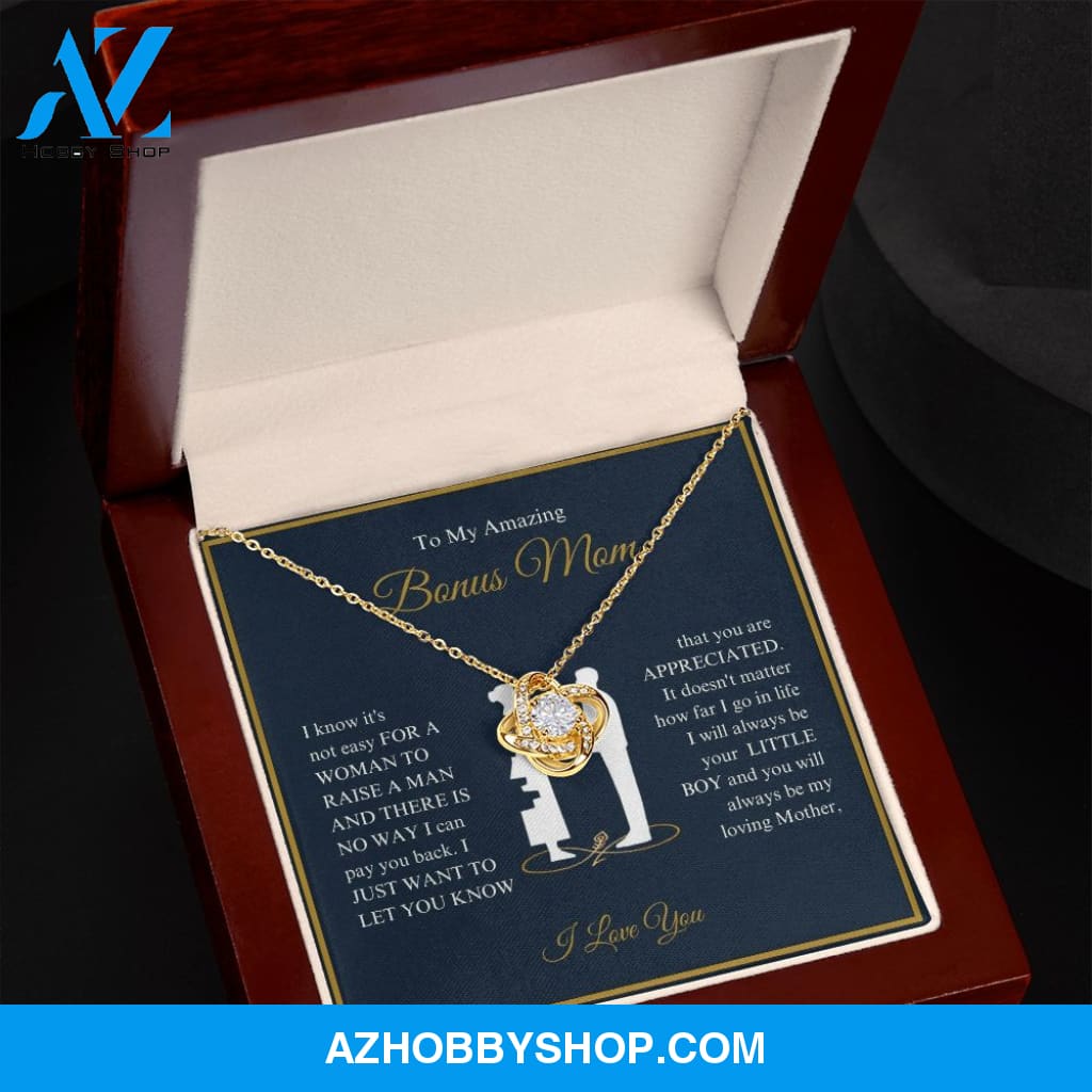 To My Amazing Bonus Mom - You Are Appreciated - Love Knot Necklace