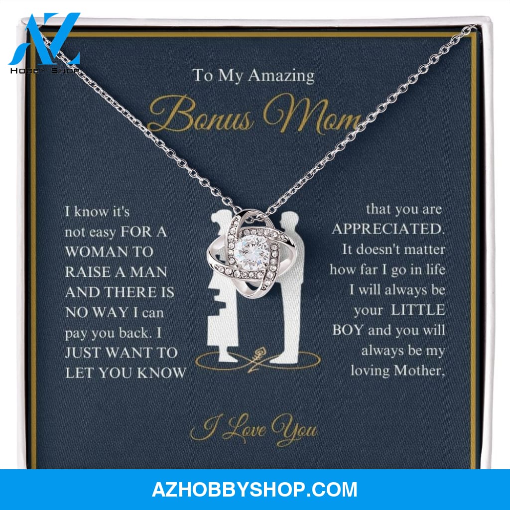 To My Amazing Bonus Mom - You Are Appreciated - Love Knot Necklace