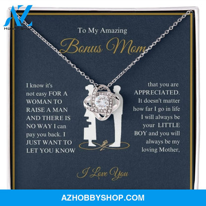 To My Amazing Bonus Mom - You Are Appreciated - Love Knot Necklace
