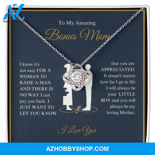 To My Amazing Bonus Mom - You Are Appreciated - Love Knot Necklace