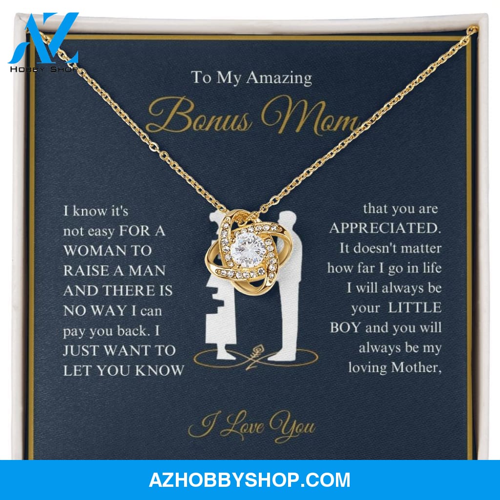 To My Amazing Bonus Mom - You Are Appreciated - Love Knot Necklace
