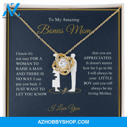 To My Amazing Bonus Mom - You Are Appreciated - Love Knot Necklace