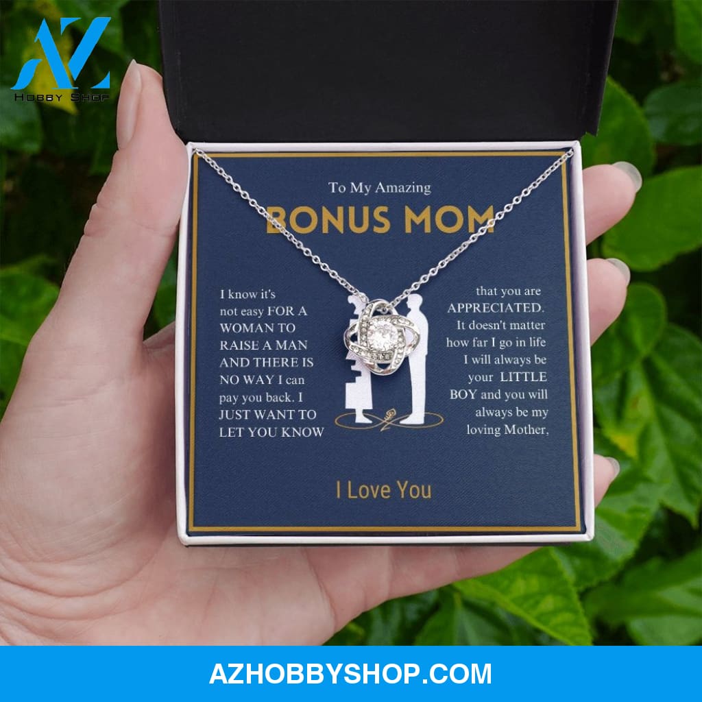 To My Amazing Bonus Mom - You Are Appreciated - Love Knot Necklace