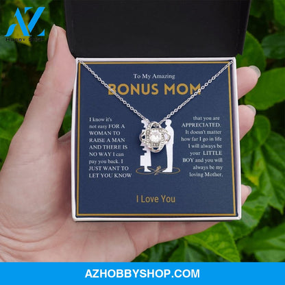 To My Amazing Bonus Mom - You Are Appreciated - Love Knot Necklace