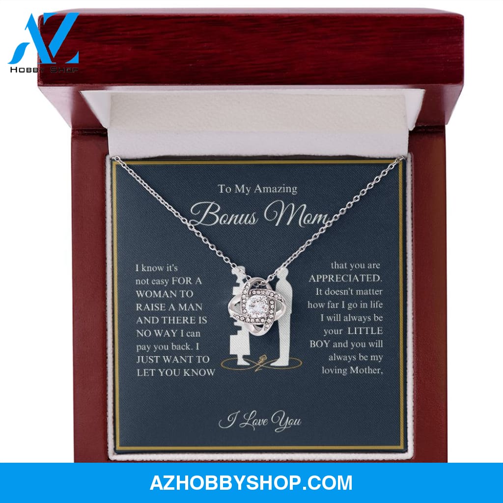 To My Amazing Bonus Mom - You Are Appreciated - Love Knot Necklace
