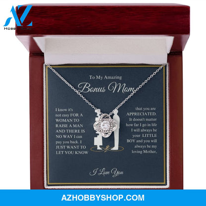 To My Amazing Bonus Mom - You Are Appreciated - Love Knot Necklace