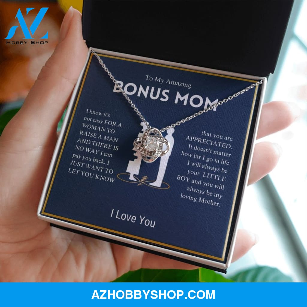 To My Amazing Bonus Mom - You Are Appreciated - Love Knot Necklace