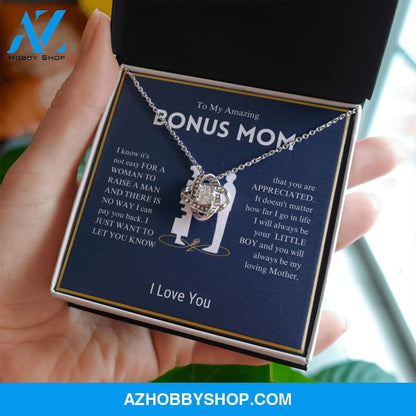 To My Amazing Bonus Mom - You Are Appreciated - Love Knot Necklace