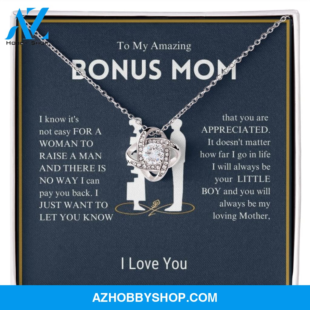 To My Amazing Bonus Mom - You Are Appreciated - Love Knot Necklace
