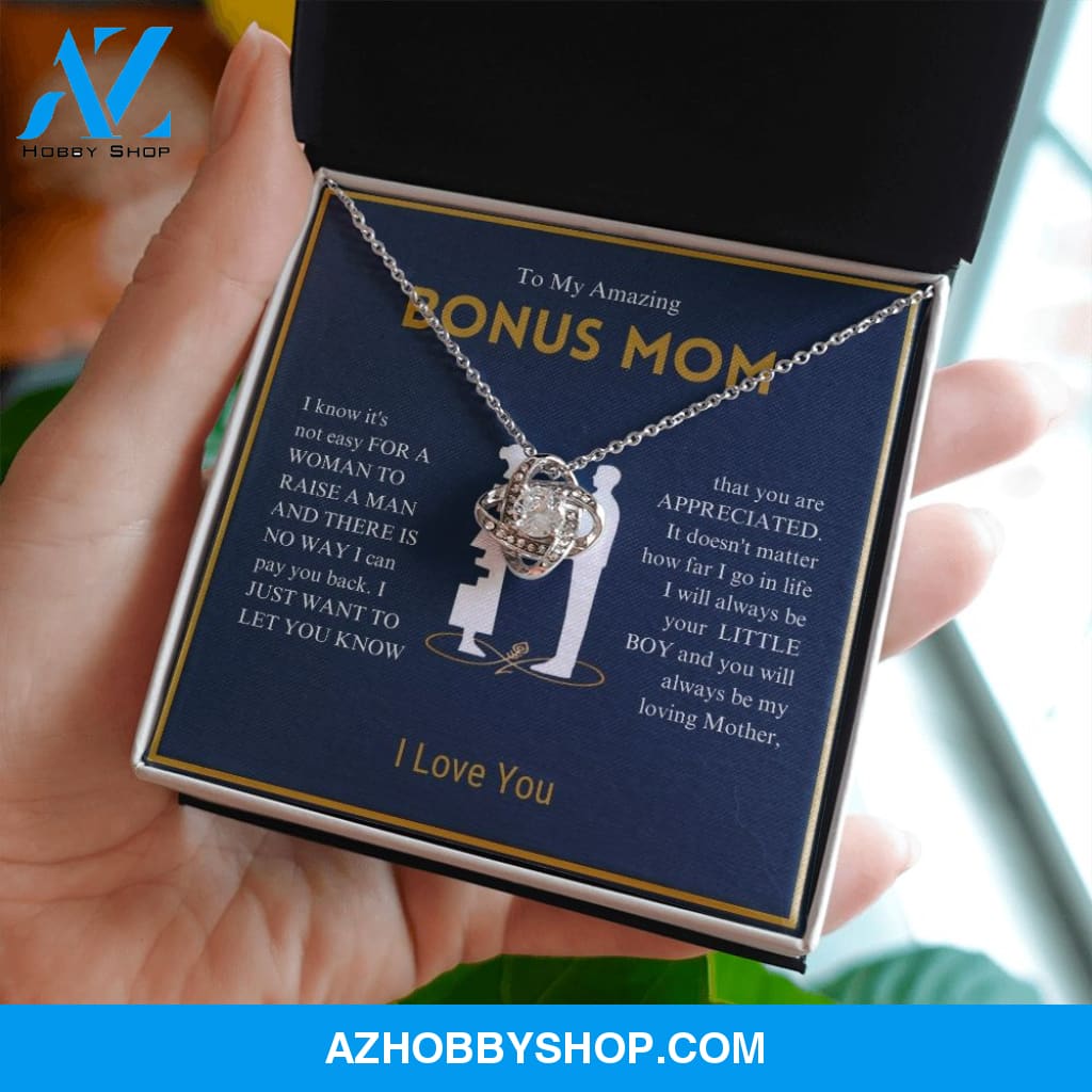 To My Amazing Bonus Mom - You Are Appreciated - Love Knot Necklace