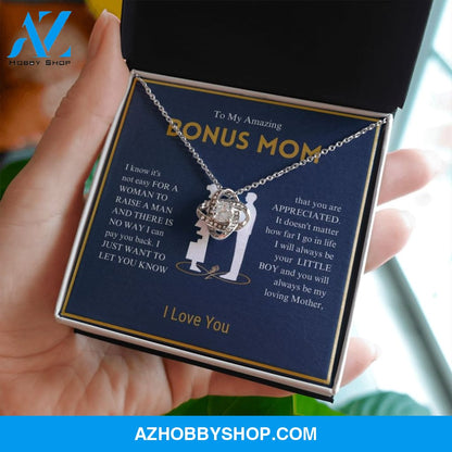 To My Amazing Bonus Mom - You Are Appreciated - Love Knot Necklace