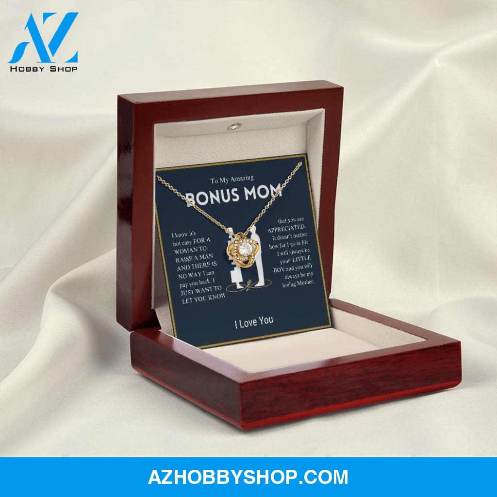 To My Amazing Bonus Mom - You Are Appreciated - Love Knot Necklace
