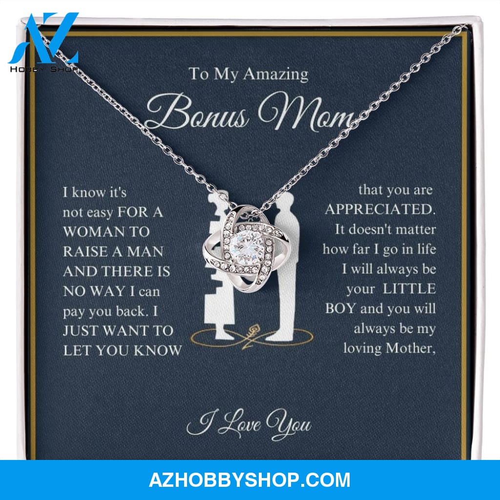 To My Amazing Bonus Mom - You Are Appreciated - Love Knot Necklace