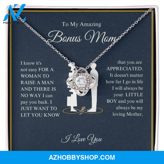 To My Amazing Bonus Mom - You Are Appreciated - Love Knot Necklace