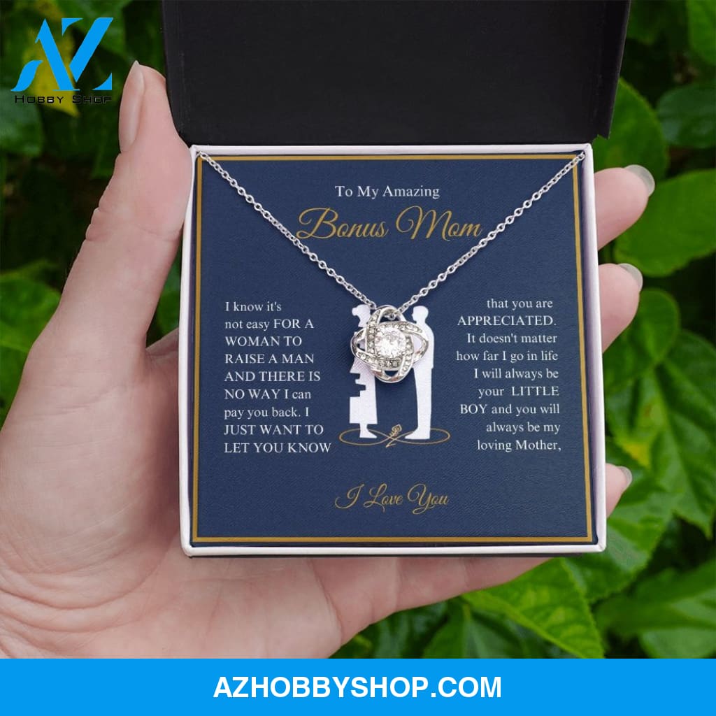 To My Amazing Bonus Mom - You Are Appreciated - Love Knot Necklace