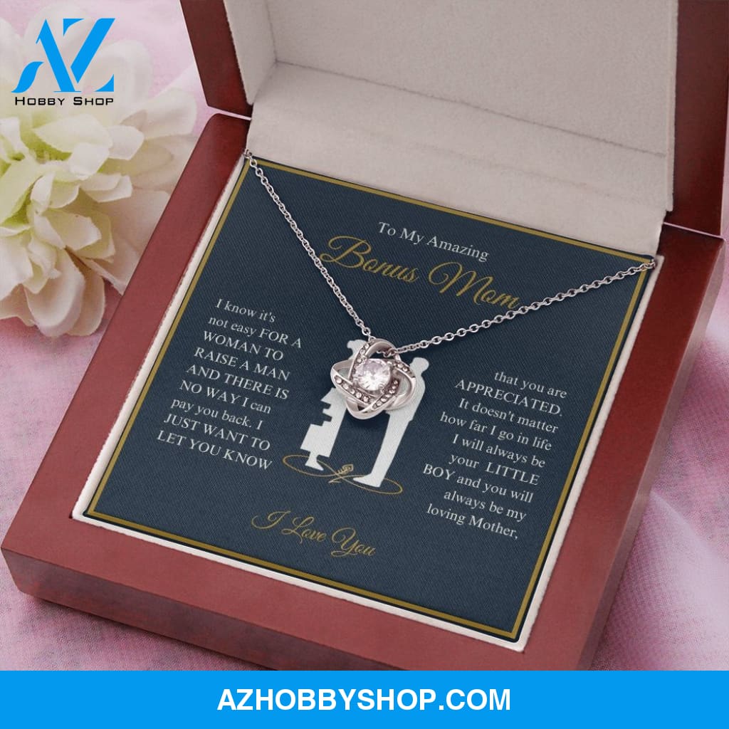 To My Amazing Bonus Mom - You Are Appreciated - Love Knot Necklace