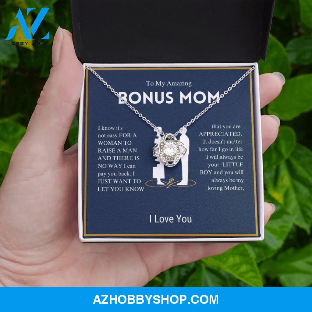 To My Amazing Bonus Mom - You Are Appreciated - Love Knot Necklace