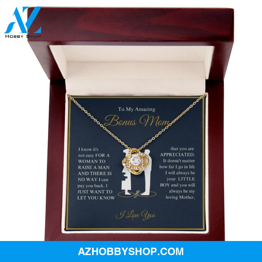 To My Amazing Bonus Mom - You Are Appreciated - Love Knot Necklace
