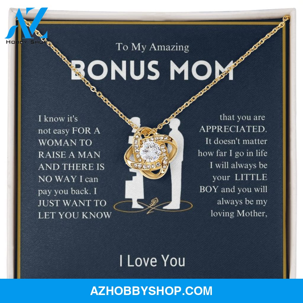 To My Amazing Bonus Mom - You Are Appreciated - Love Knot Necklace