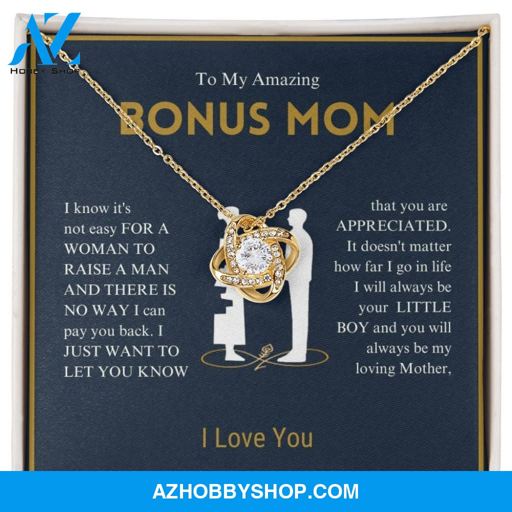 To My Amazing Bonus Mom - You Are Appreciated - Love Knot Necklace