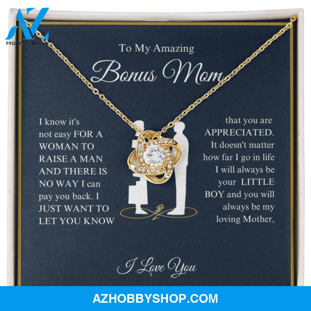 To My Amazing Bonus Mom - You Are Appreciated - Love Knot Necklace