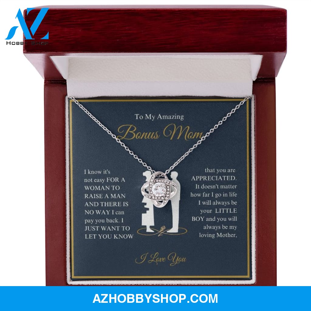 To My Amazing Bonus Mom - You Are Appreciated - Love Knot Necklace