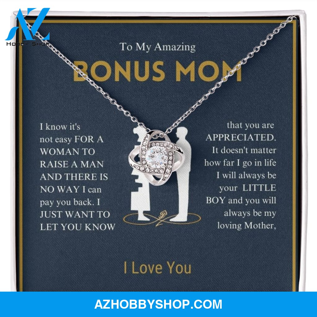 To My Amazing Bonus Mom - You Are Appreciated - Love Knot Necklace