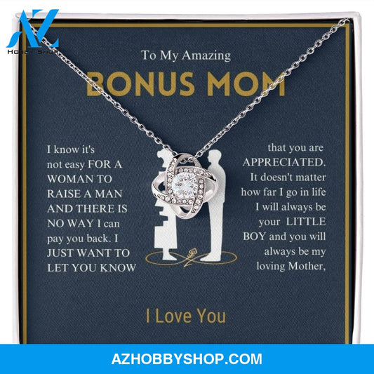 To My Amazing Bonus Mom - You Are Appreciated - Love Knot Necklace
