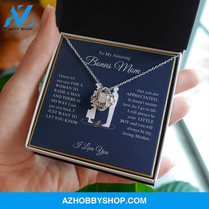 To My Amazing Bonus Mom - You Are Appreciated - Love Knot Necklace