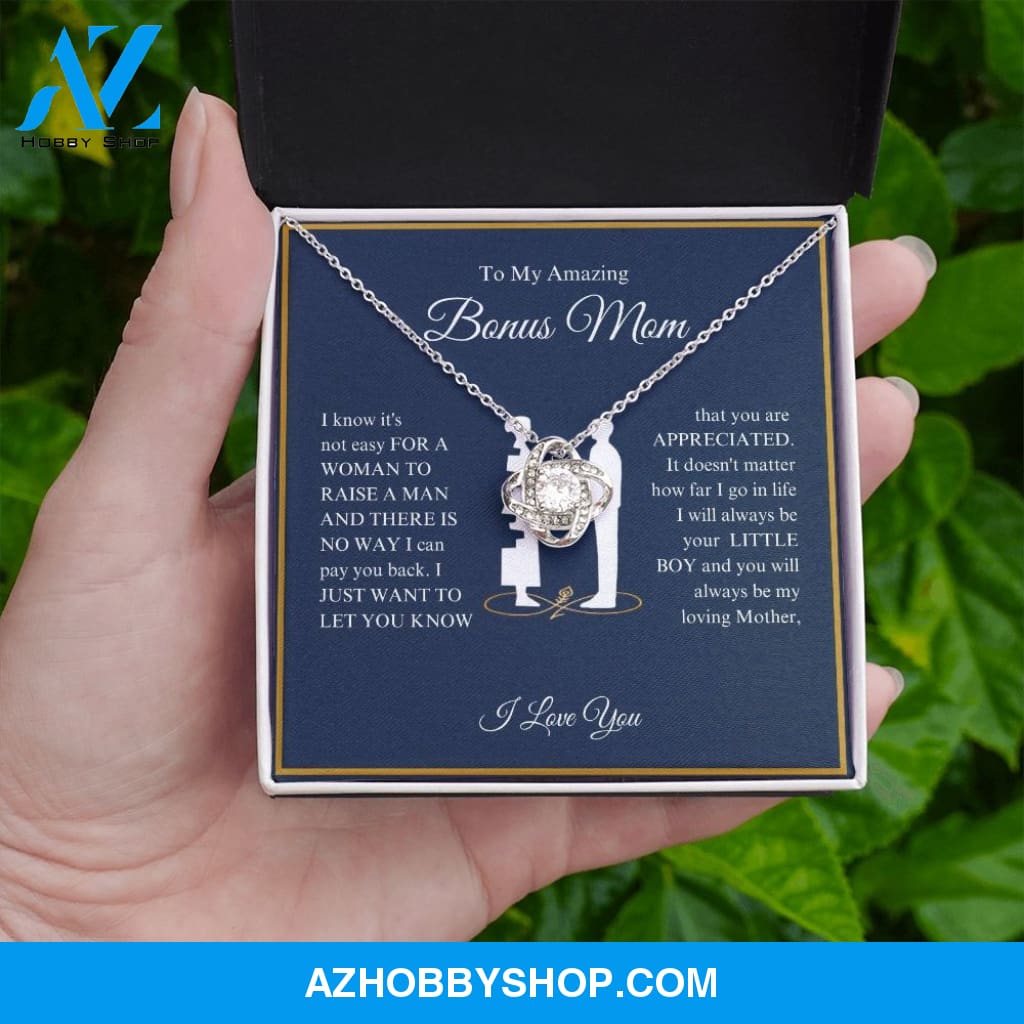 To My Amazing Bonus Mom - You Are Appreciated - Love Knot Necklace