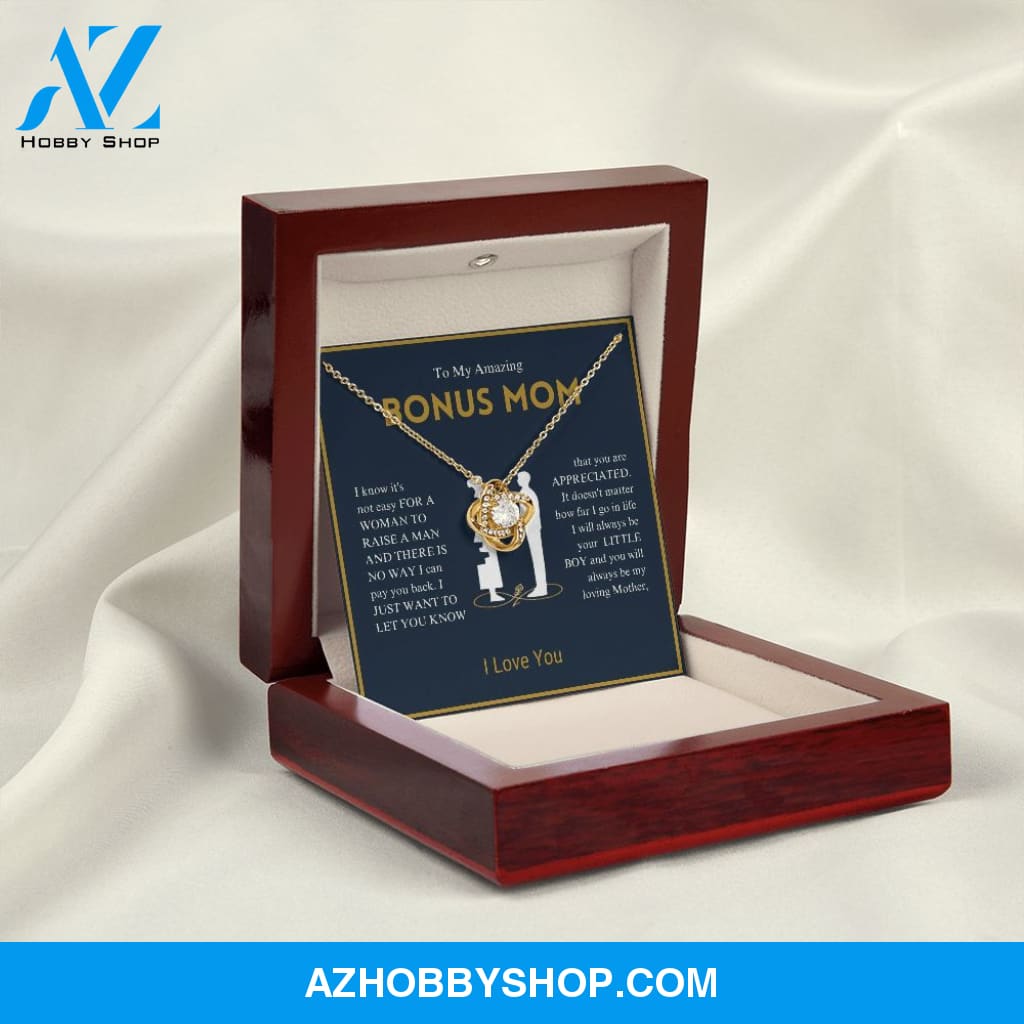 To My Amazing Bonus Mom - You Are Appreciated - Love Knot Necklace