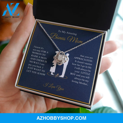 To My Amazing Bonus Mom - You Are Appreciated - Love Knot Necklace
