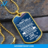 To My Army DAD - Graphical Dog Tag & Ball chain (steel)