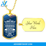 To My Army DAD - Graphical Dog Tag & Ball chain (steel)