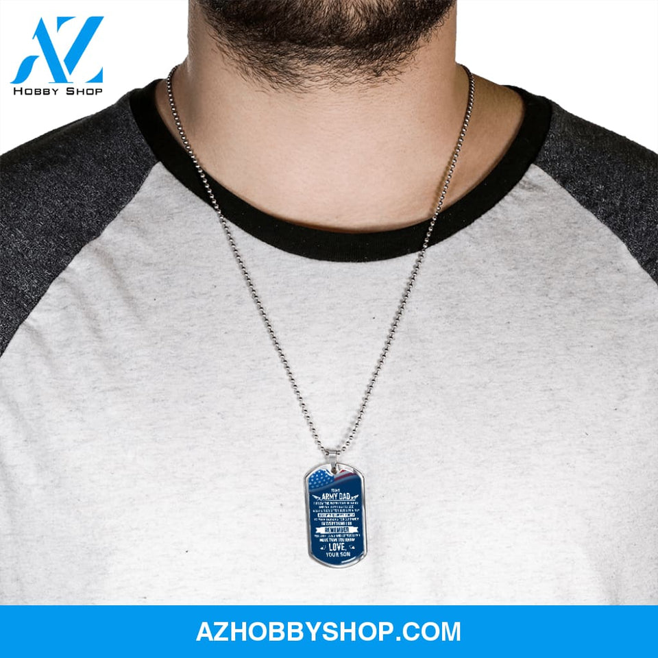 To My Army DAD - Graphical Dog Tag & Ball chain (steel)