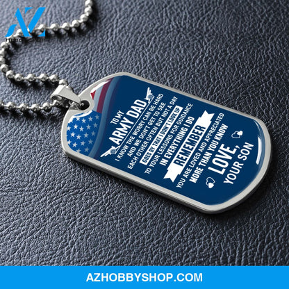 To My Army DAD - Graphical Dog Tag & Ball chain (steel)