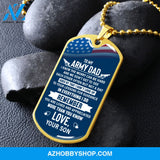 To My Army DAD - Graphical Dog Tag & Ball chain (steel)
