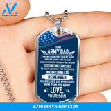 To My Army DAD - Graphical Dog Tag & Ball chain (steel)