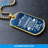 To My Army DAD - Graphical Dog Tag & Ball chain (steel)