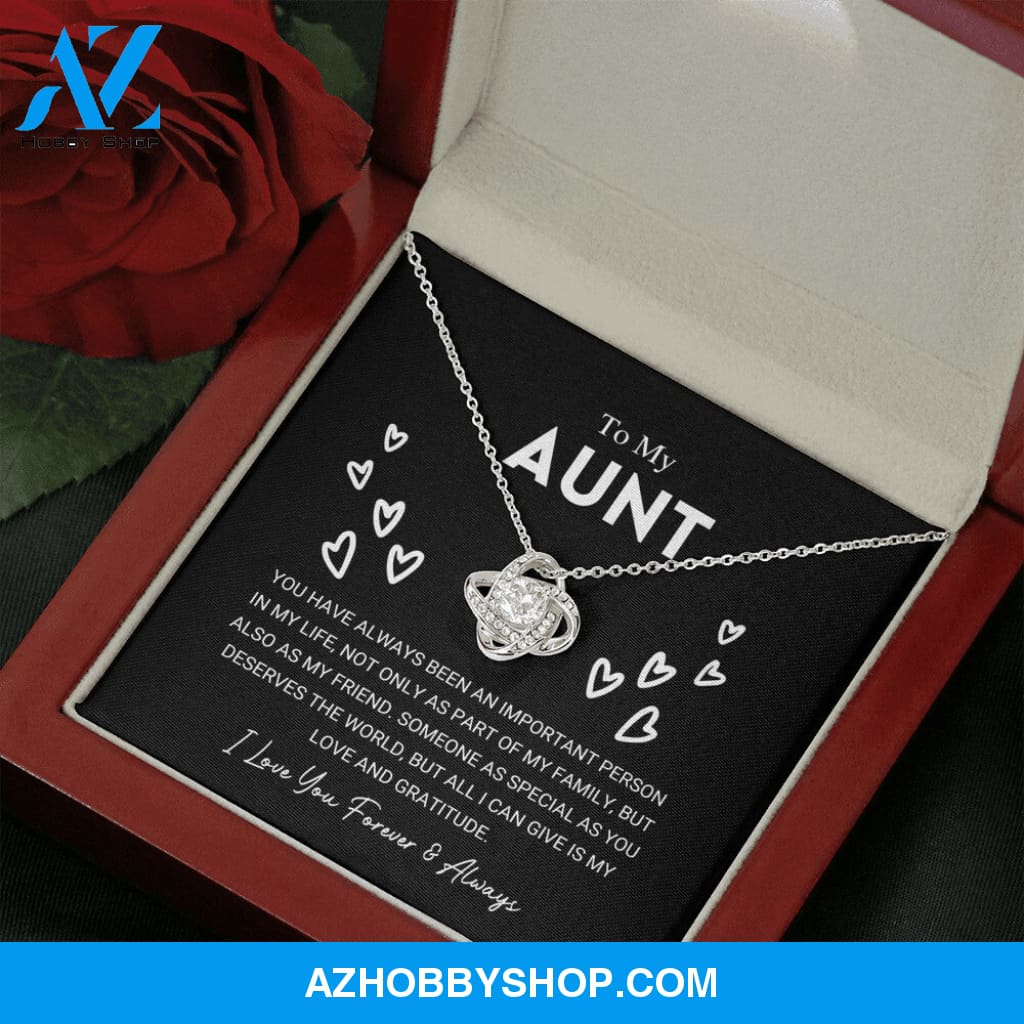 To My Aunt - Love And Gratitude - Love Knot Silver Necklace
