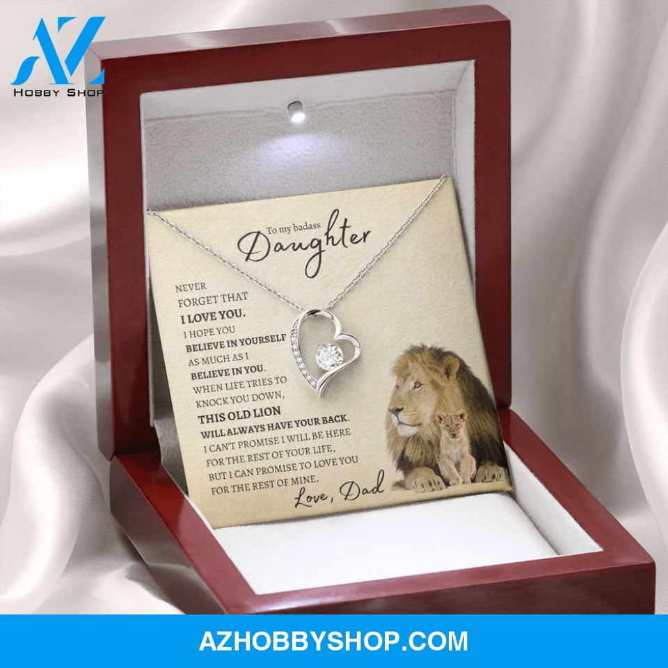 To My Badass Daughter from Dad (Lion Card) - Forever Love Necklace