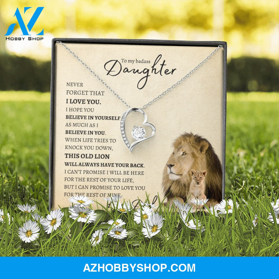 To My Badass Daughter from Dad (Lion Card) - Forever Love Necklace