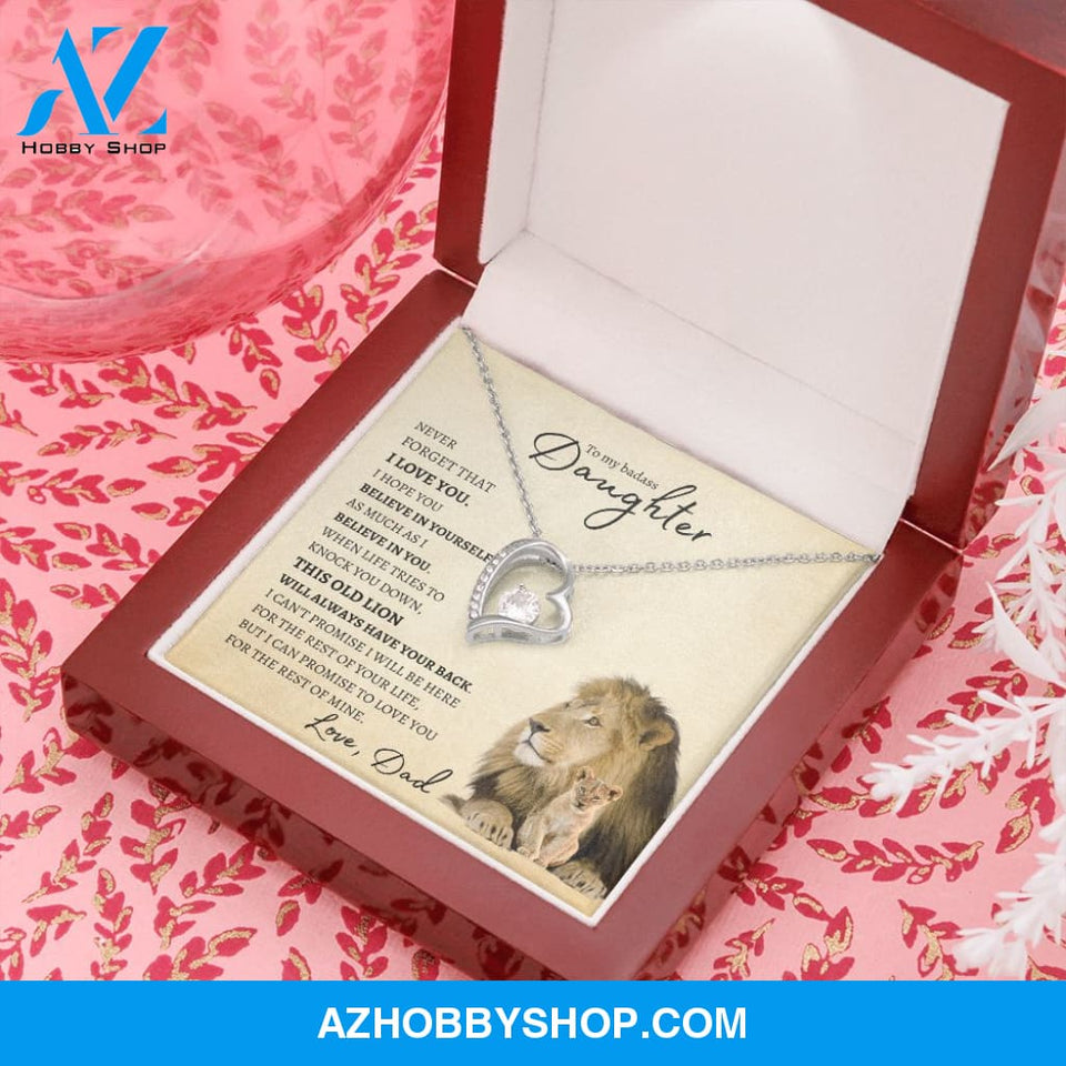 To My Badass Daughter from Dad (Lion Card) - Forever Love Necklace
