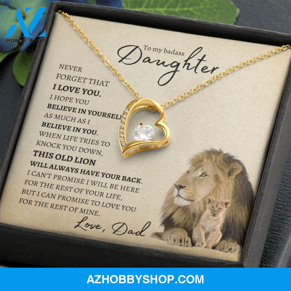 To My Badass Daughter from Dad (Lion Card) - Forever Love Necklace